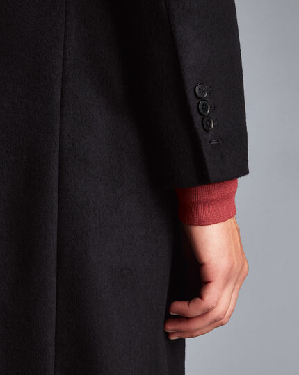 Italian Wool Cashmere Overcoat - Black