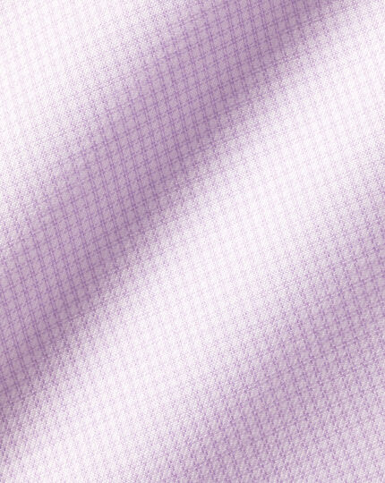 Non-Iron Twill Micro Check Shirt - Mauve Purple