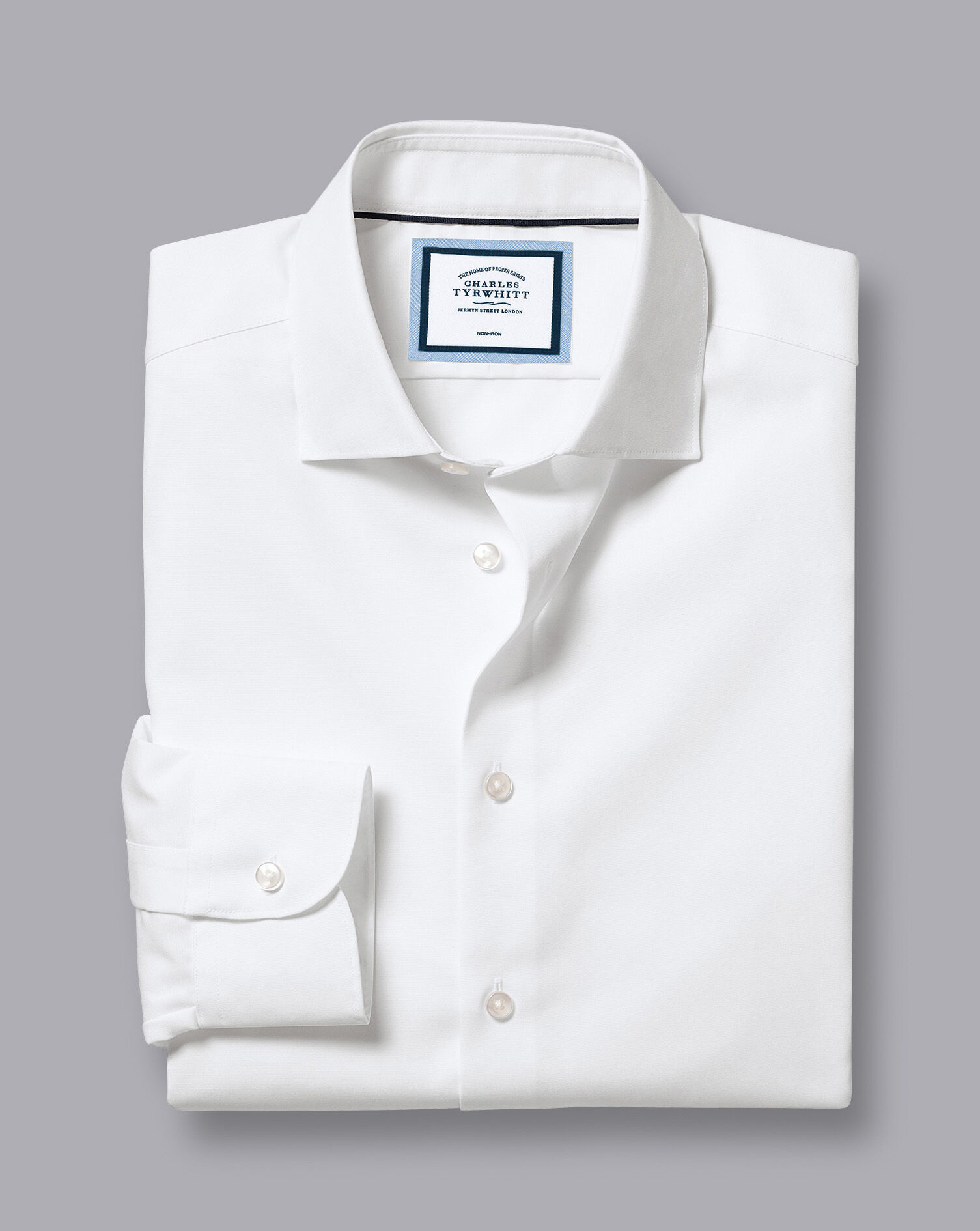Semi-Cutaway Collar Non-Iron Cotton 