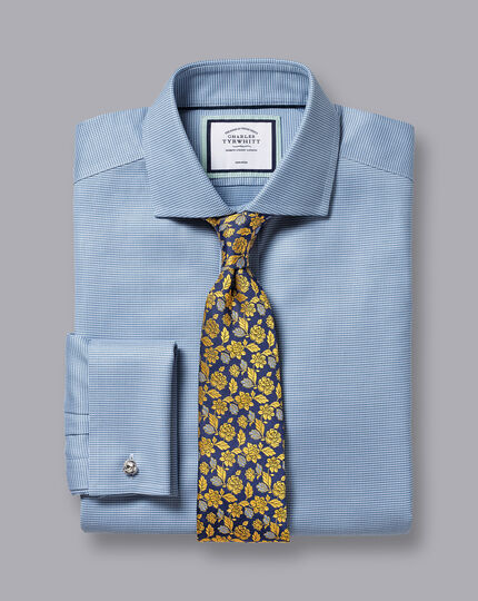 Cutaway Collar Non-Iron Cambridge Weave Shirt - Ocean Blue