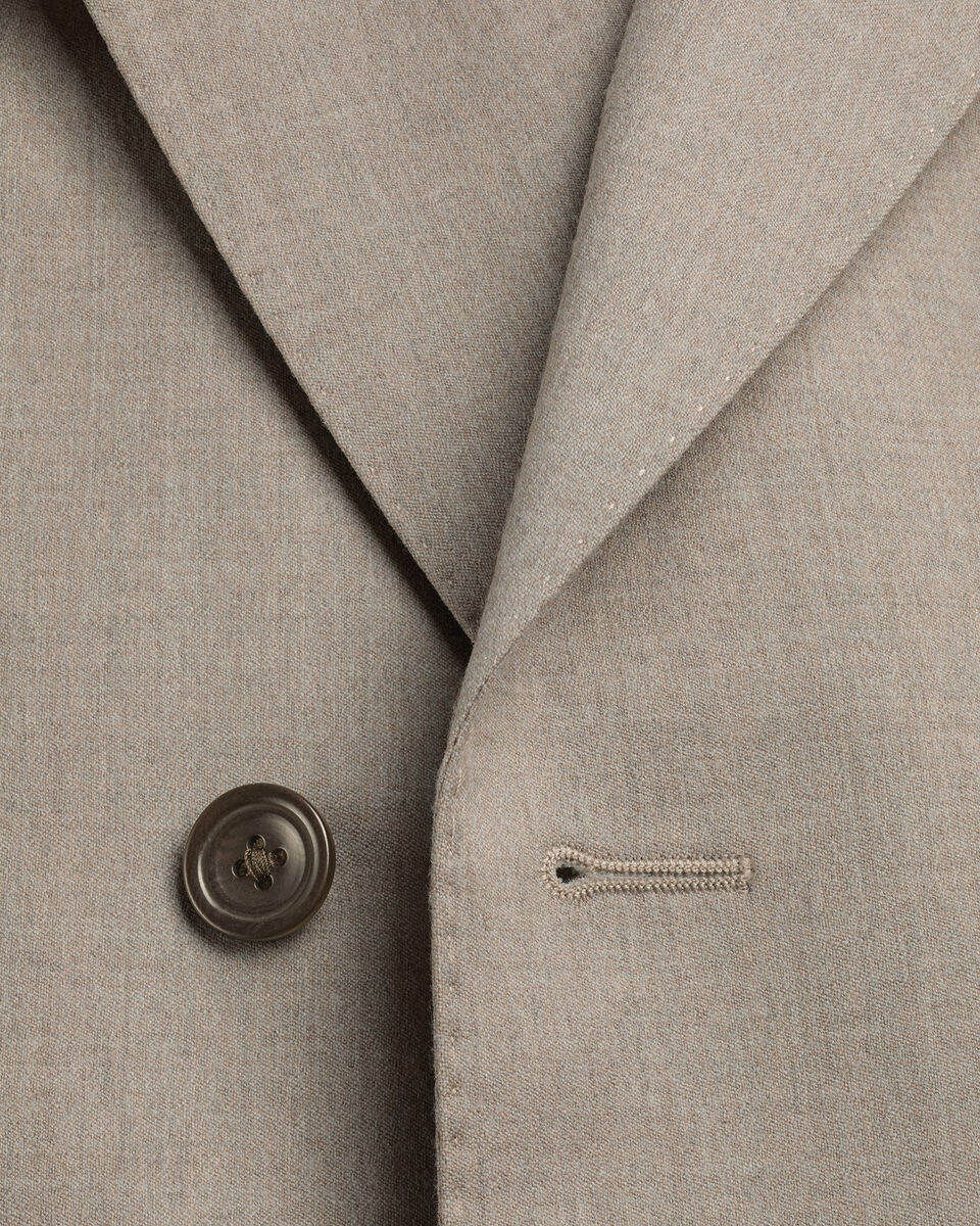 Italienischer Luxus-Flanellanzug mit Zweireiher - Taupe