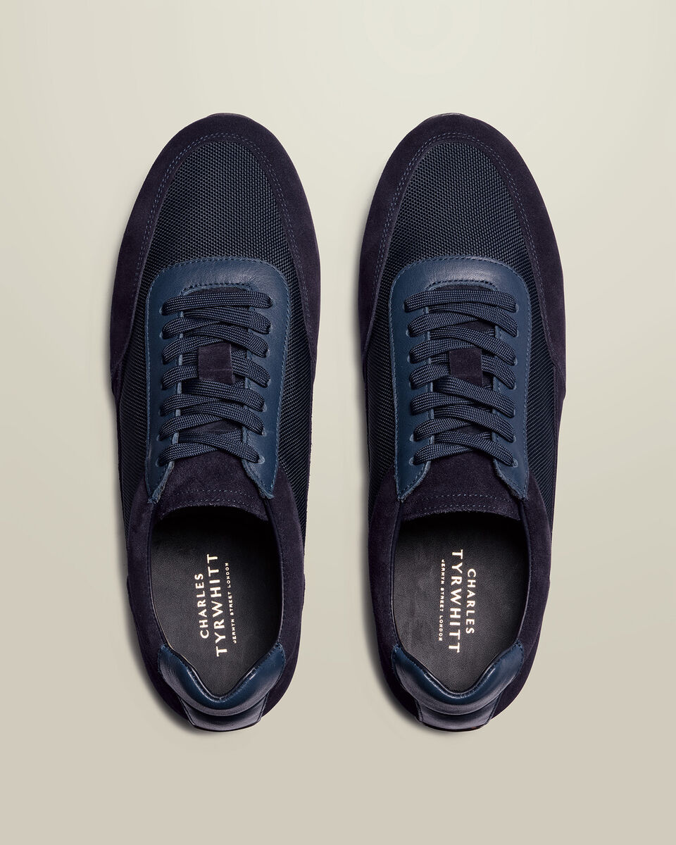 Textile & Suede Smart Trainers - Navy