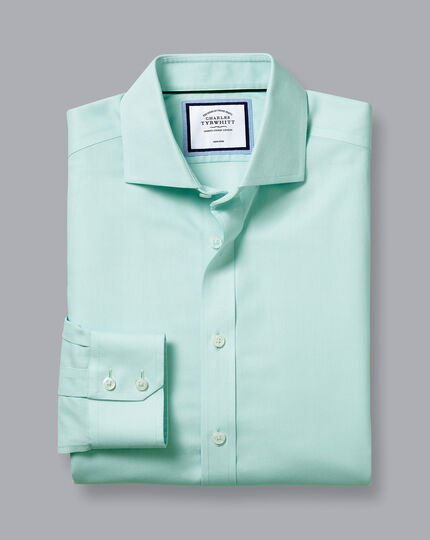 Spread Collar Non-Iron Regent Weave Shirt - Green