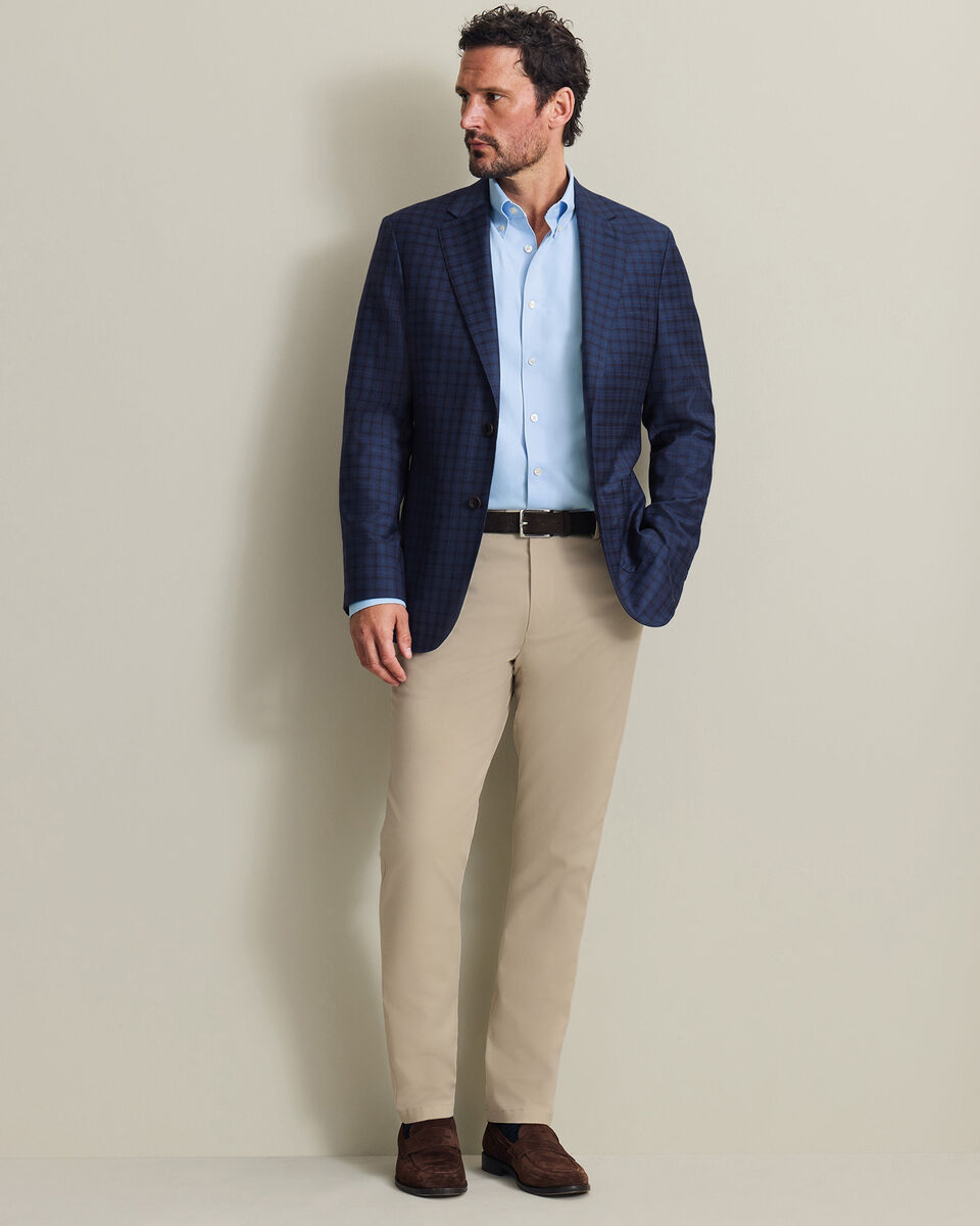 Veste de luxe italienne &agrave; carreaux - Bleu indigo