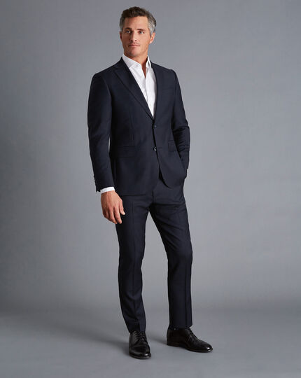 Natural Stretch Twill Suit Jacket - Navy