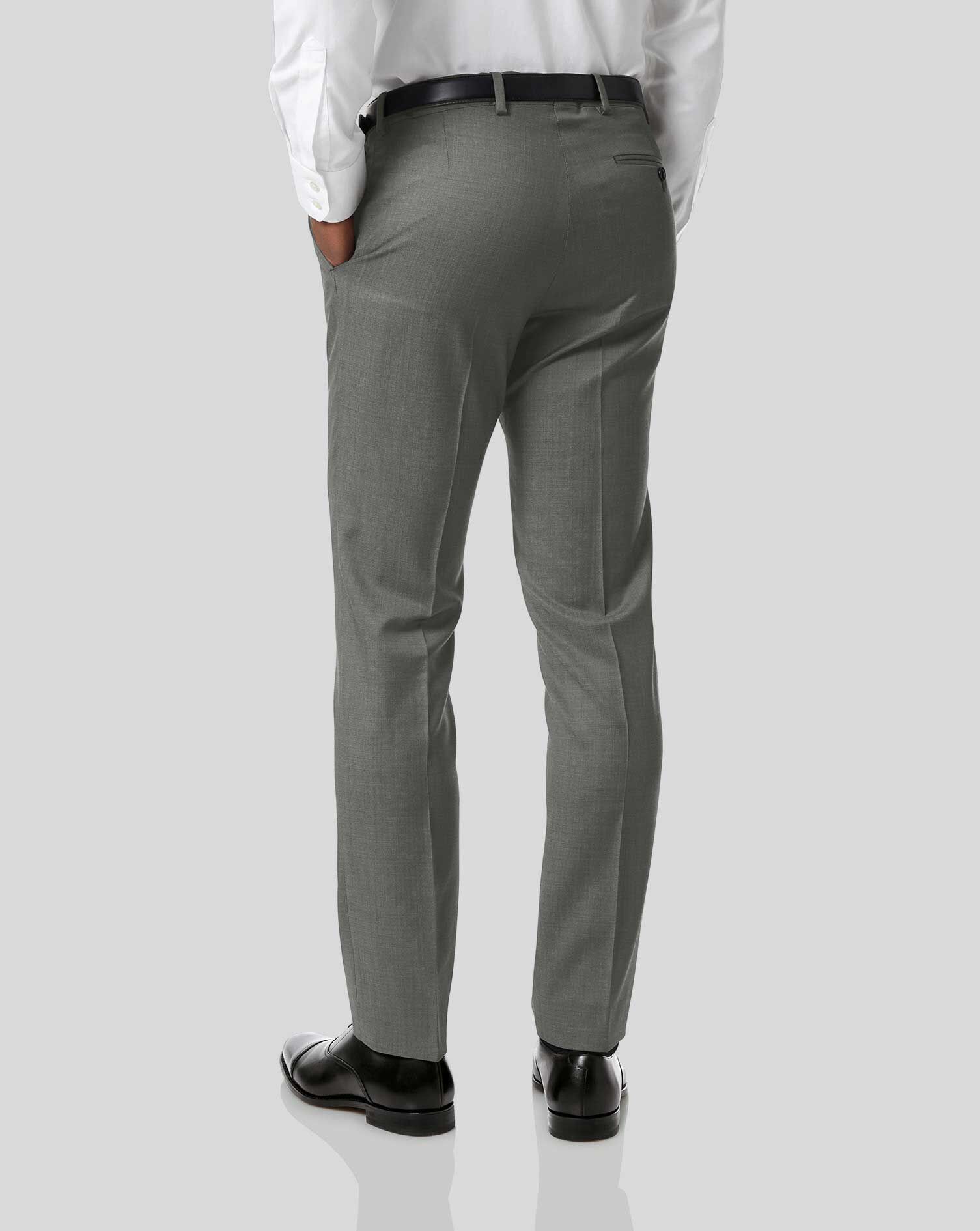 Italian Pindot Suit Trousers - Grey 