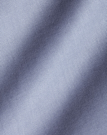 Spread Collar Non-Iron Twill Shirt- Indigo Blue