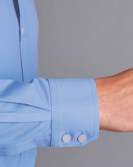 Cutaway Collar Non-Iron Twill Shirt - Cornflower Blue | Charles Tyrwhitt