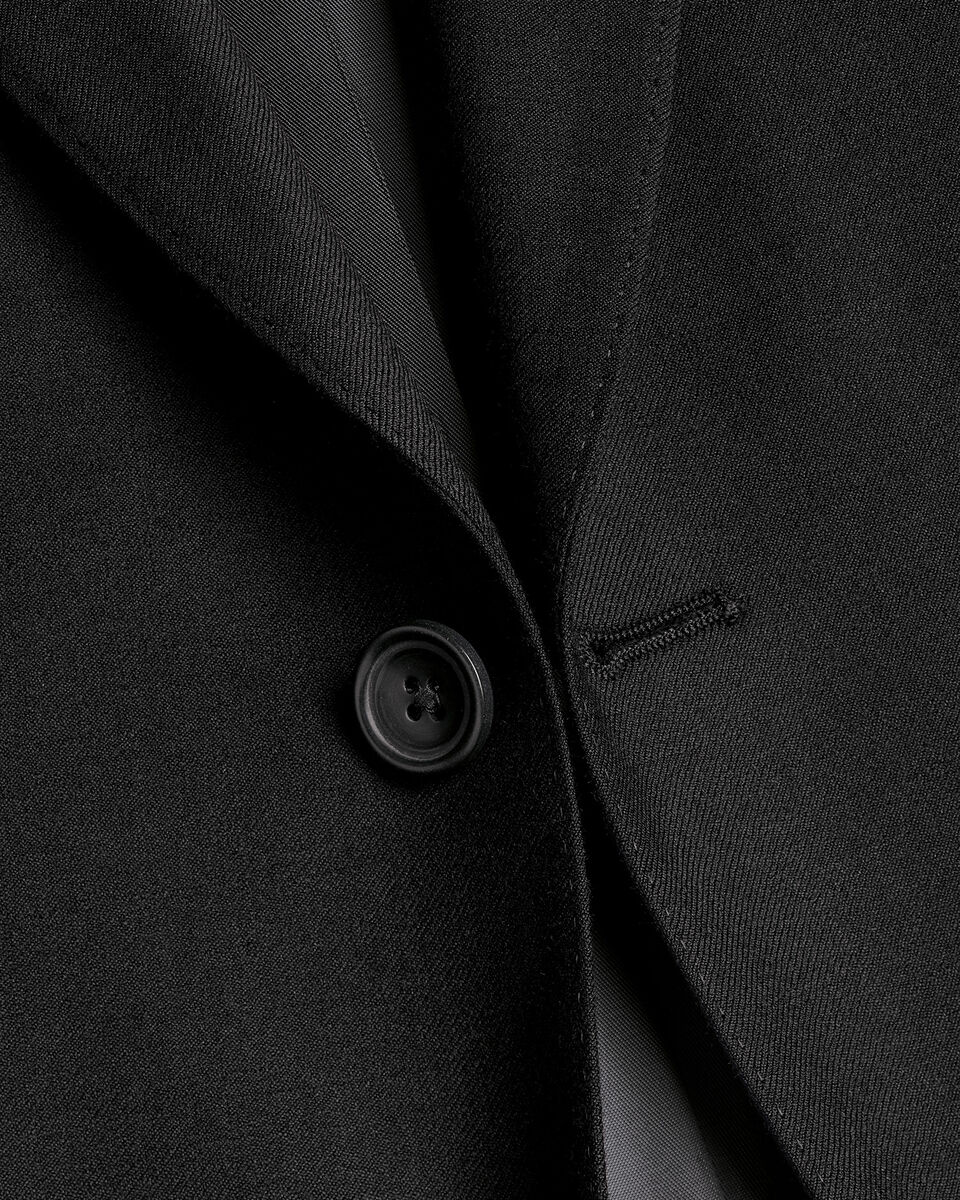 Veste De Costume En Serg&eacute; Naturellement Extensible - Noir