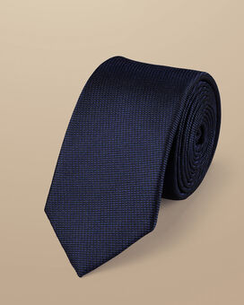 Cravate fine en soie résistante aux taches - Bleu de France