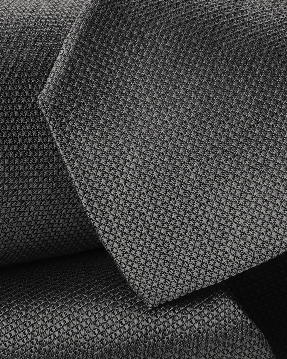 Silk Textured Tie - Charcoal Grey