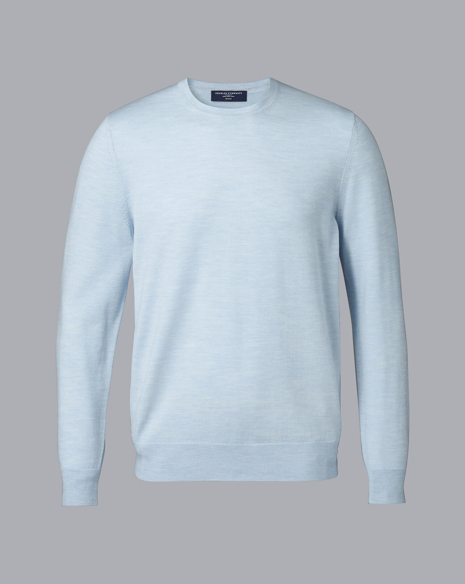 Merino Crew Neck Jumper - Light Blue 