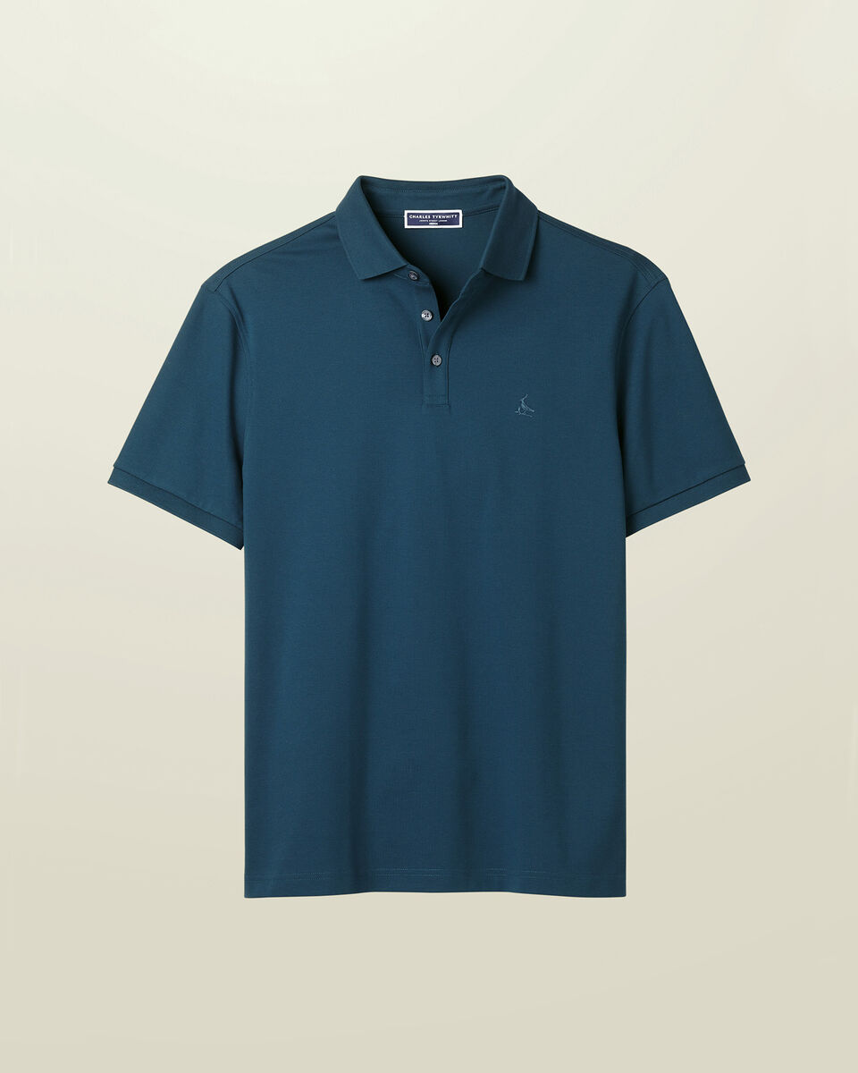 Cotton Stretch Pique Polo - Teal