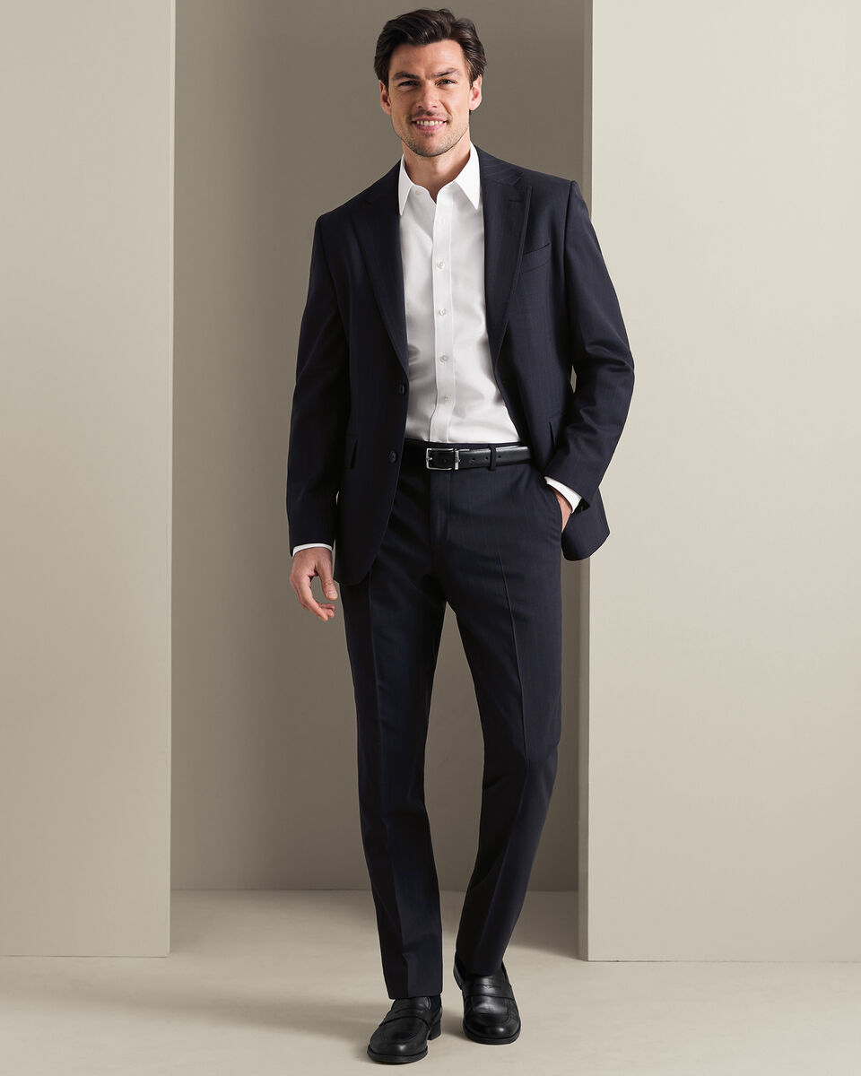 Pantalon de costume &agrave; rayures - Bleu marine fonc&eacute;