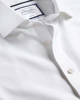 Spread Collar Non Iron Richmond Weave Shirt - White