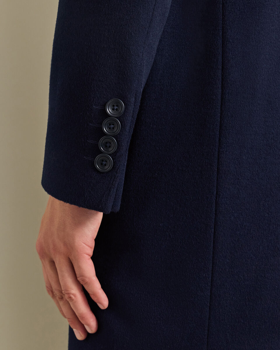 Pure Wool Overcoat - Navy