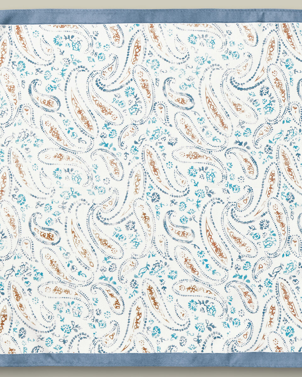 Einstecktuch aus Seide mit Paisleymuster - Elfenbeinfarben