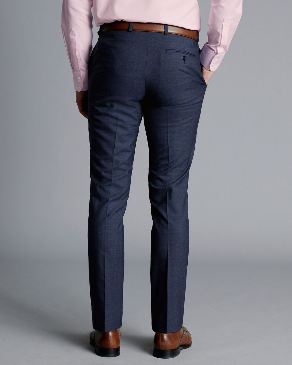 Texture Suit Pants - Denim Blue | Charles Tyrwhitt