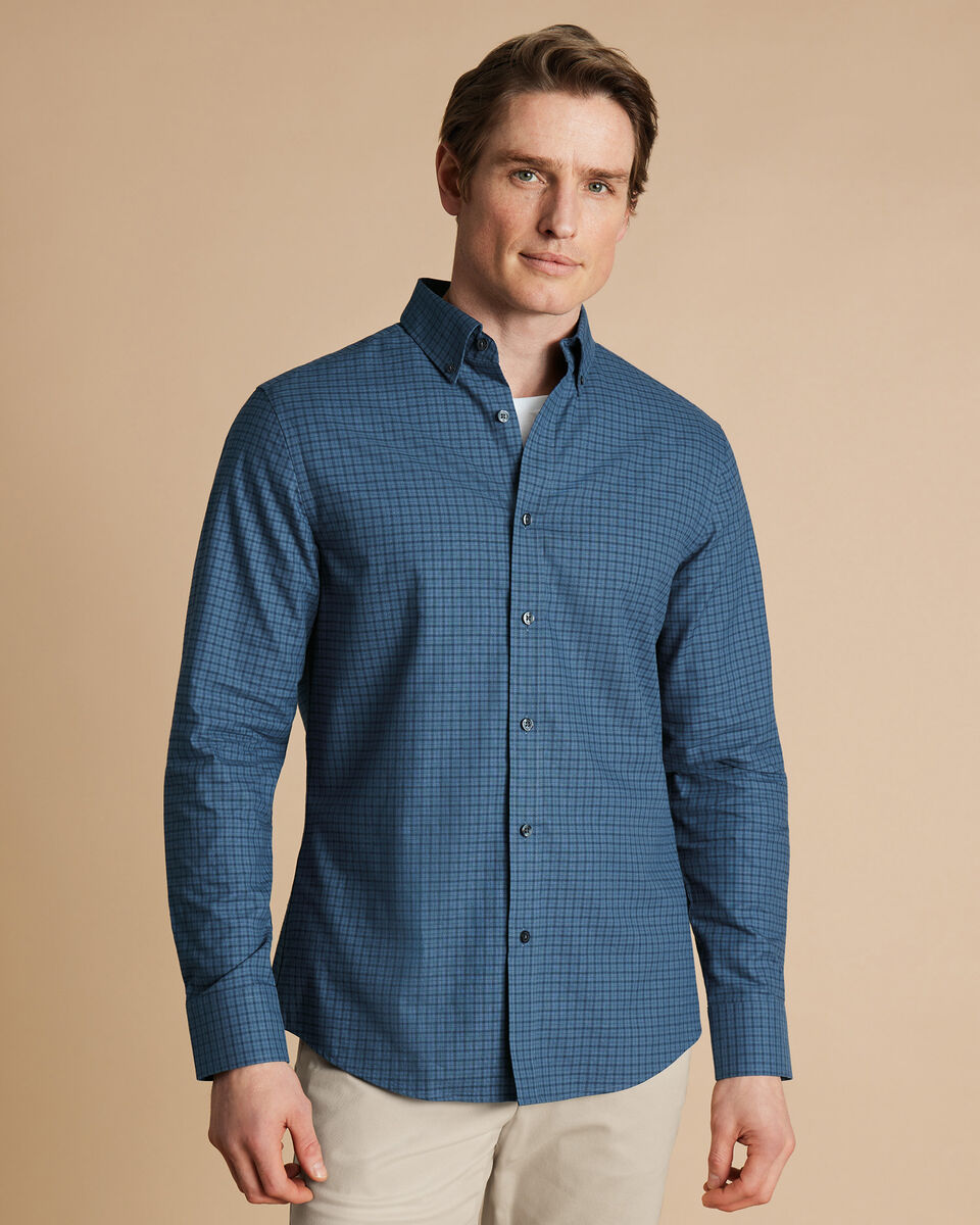 Men's Cotton Long Sleeve Brushed Casual Button Down Collar Shirts