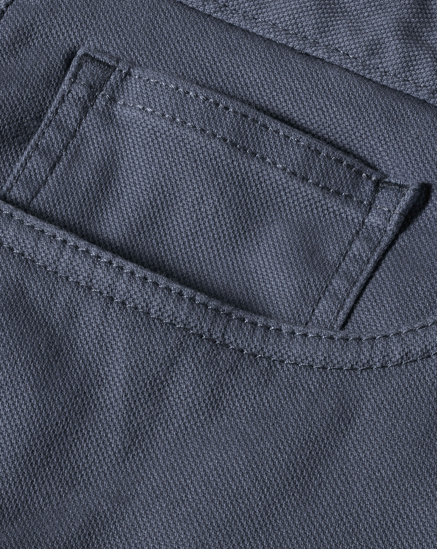 Textured Washed 5-Pocket Pants - Denim Blue | Charles Tyrwhitt