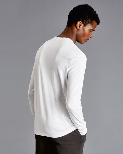 Henley Long Sleeve Top - White