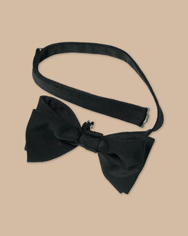 Silk Barathea Ready-Tied Bow Tie - Black