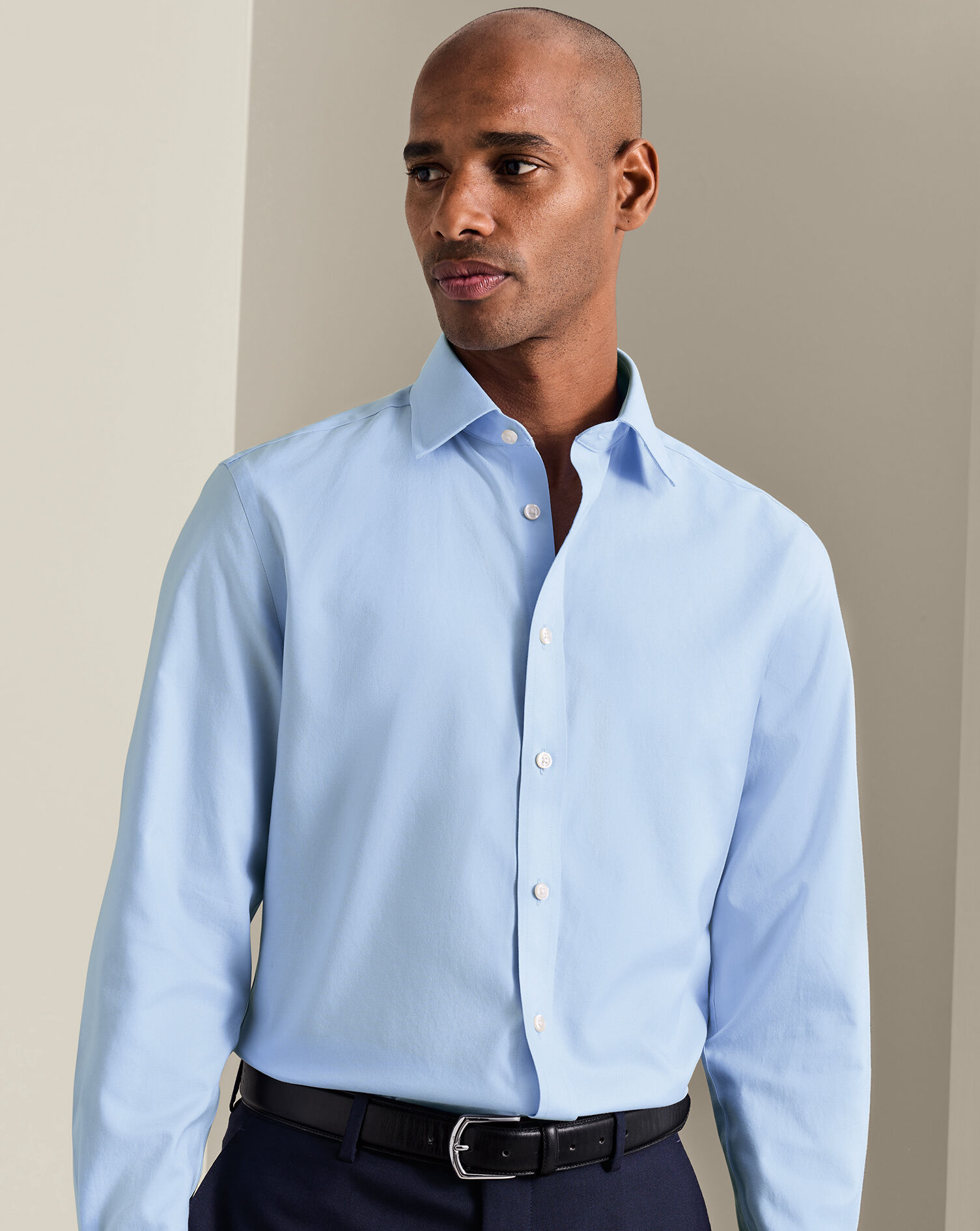 Non-Iron Twill Shirt - Sky Blue | Charles Tyrwhitt US