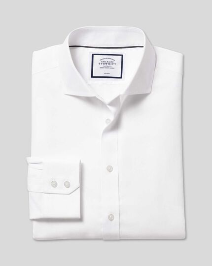 Cutaway Collar Non-Iron Ludgate Weave Shirt - White