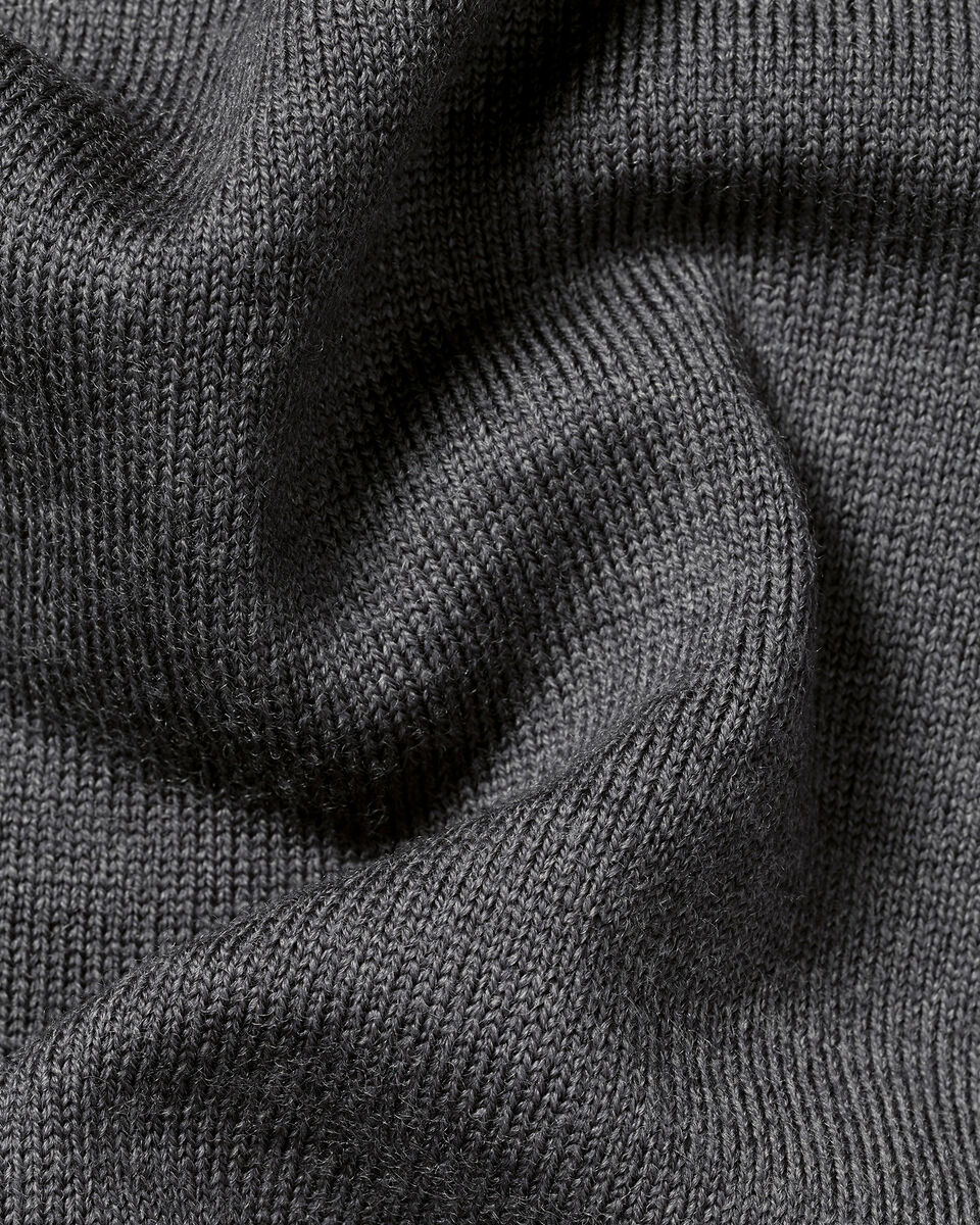 Pure Merino Quarter Zip Sweater - Gray