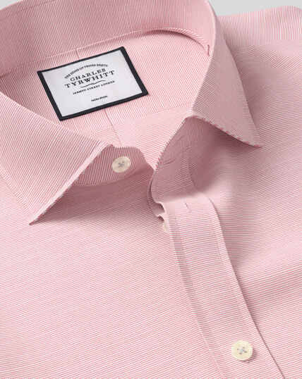 Cutaway Collar Non-Iron Cotton Slub Shirt - Pink