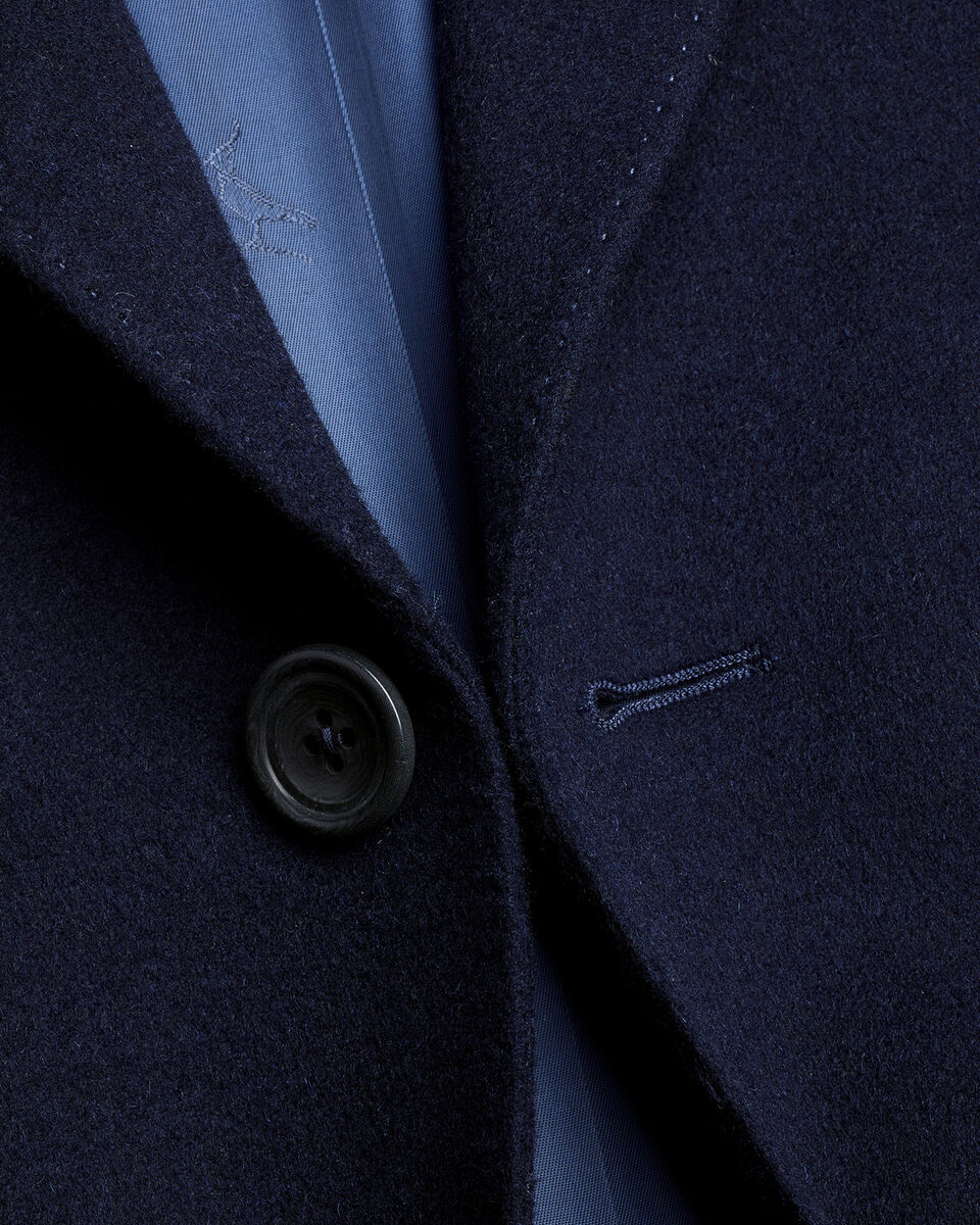 Pure Wool Overcoat - Navy