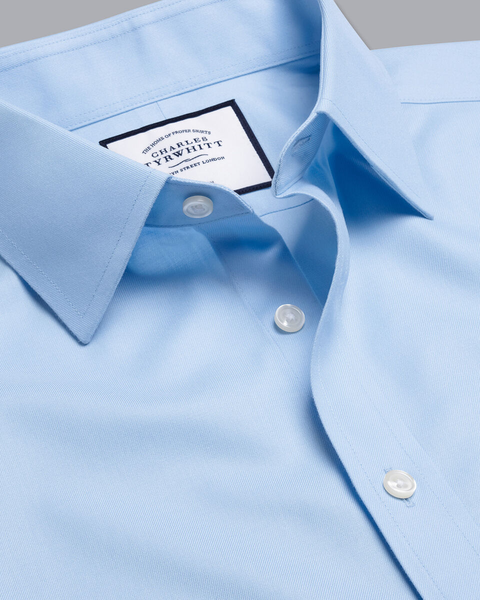 Non-Iron Twill Shirt - Sky Blue | Charles Tyrwhitt