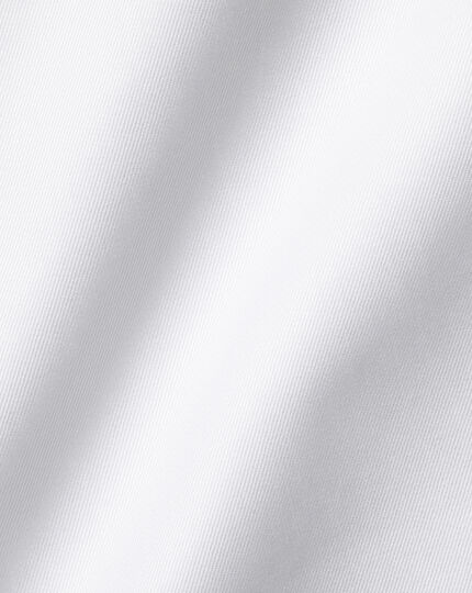 Semi-Cutaway Collar Luxury Twill Shirt - White