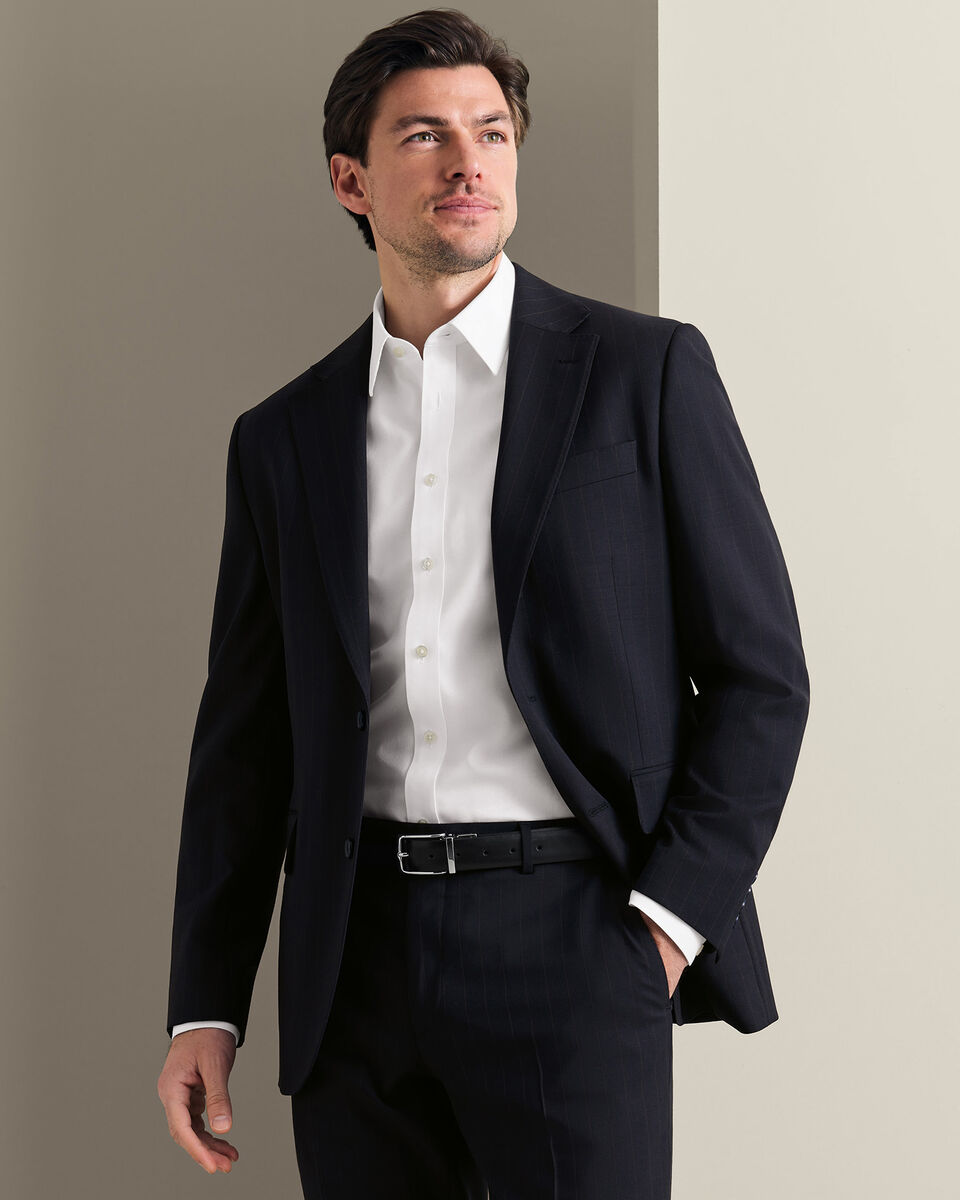 Stripe Suit Jacket - Dark Navy