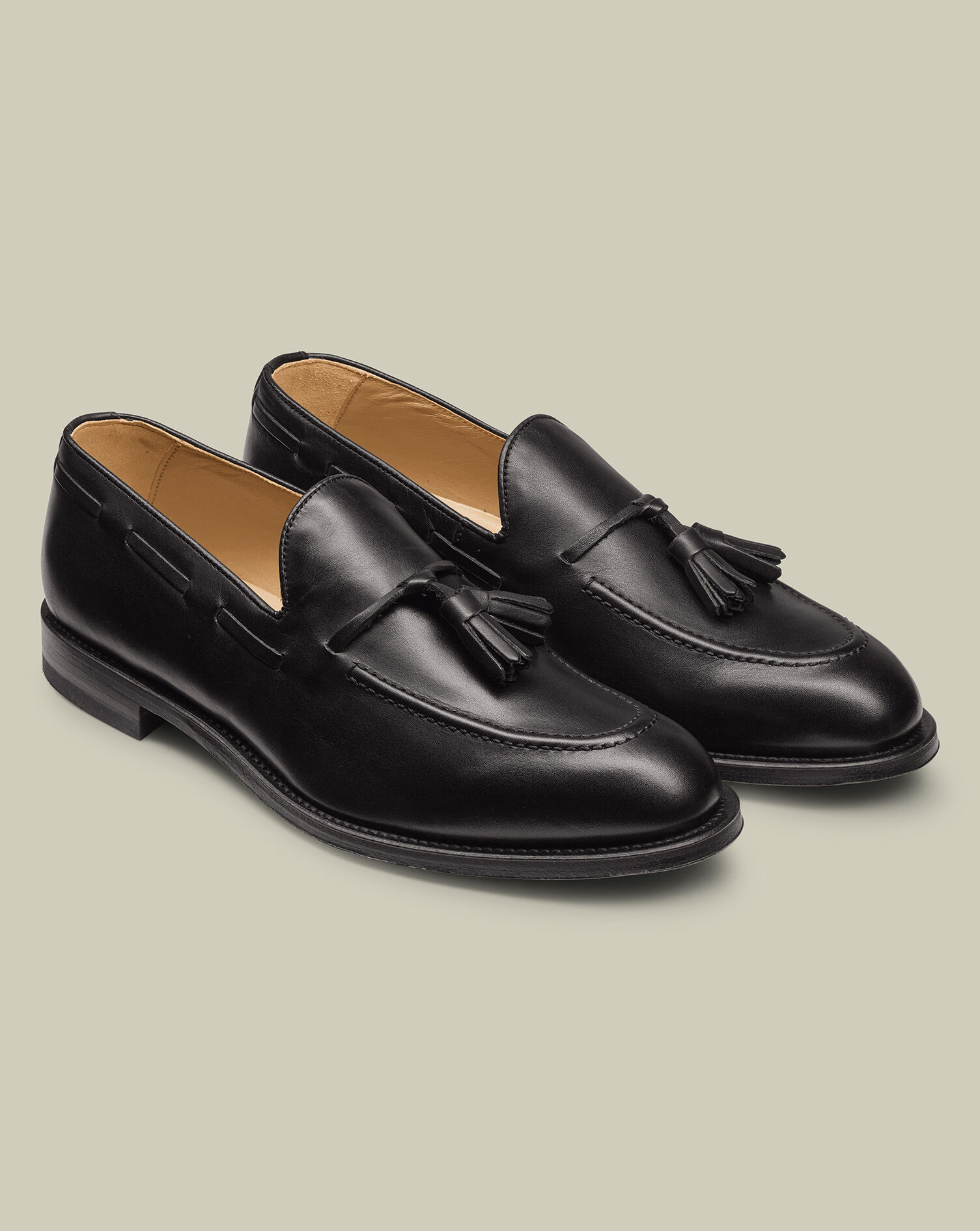 Leather Tassel Loafers - Black | Charles Tyrwhitt CA