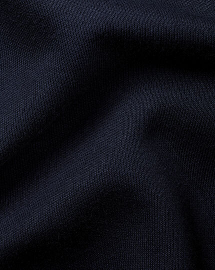 Jersey Hooded Zip Through Sweater - Navy