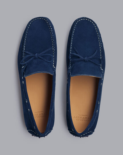 Suede Driving Loafers - Blue