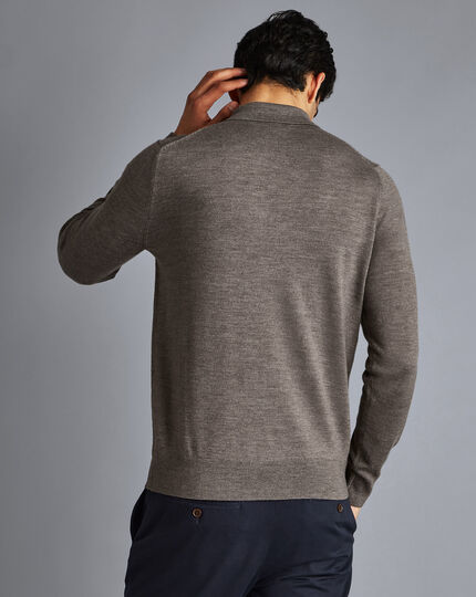 Merino Polo Sweater - Mocha