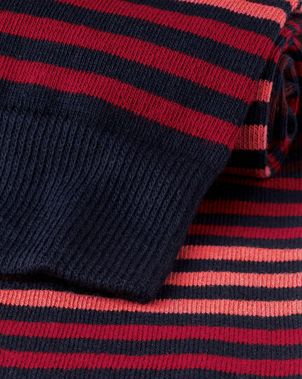 Tonal Stripe Socks - Red