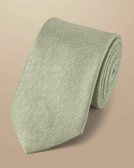 Silk Linen Tie - Light Green