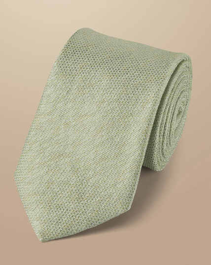 Krawatte aus Seidenmix - Hellgrün