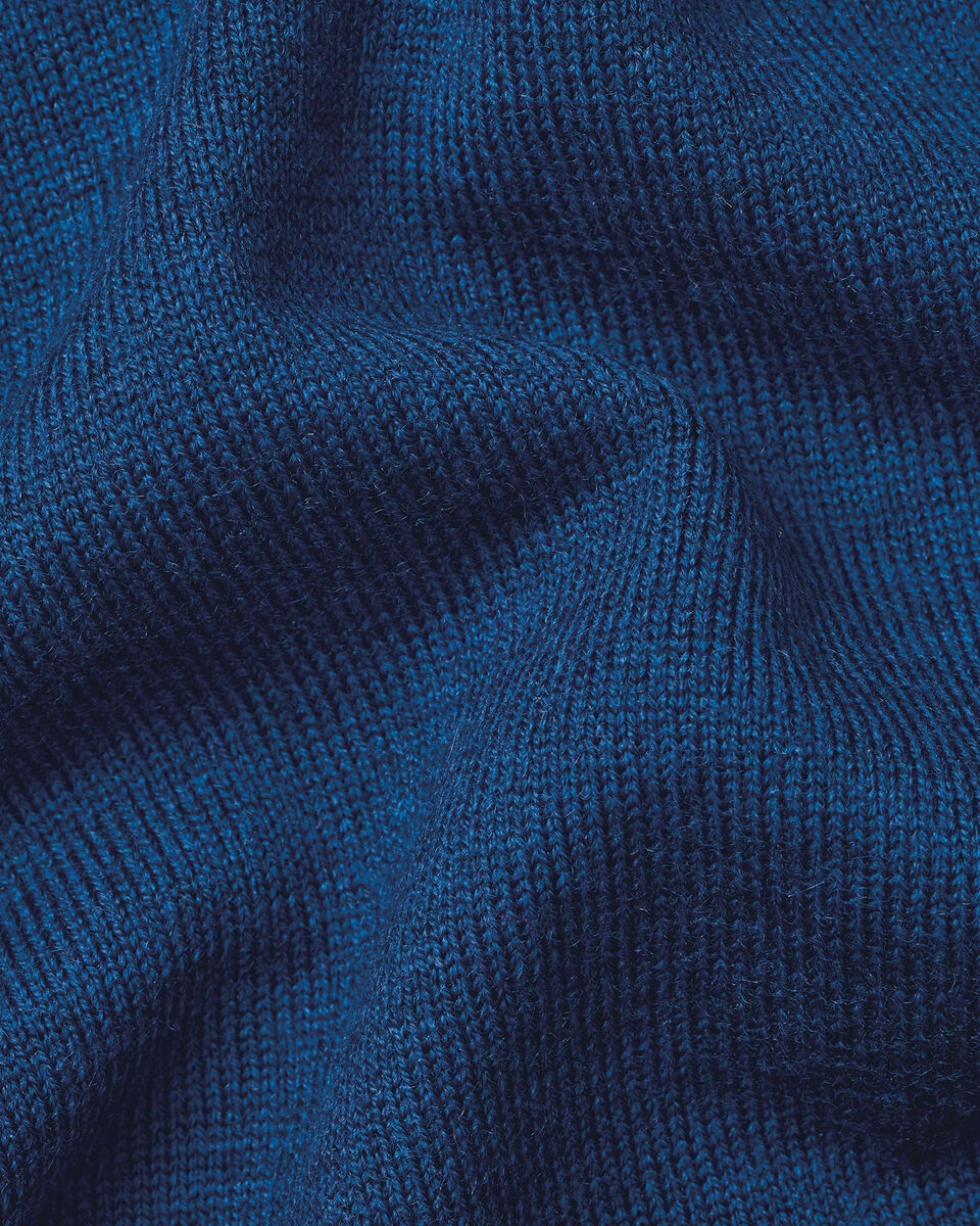 Pure Merino Quarter Zip Jumper - Royal Blue