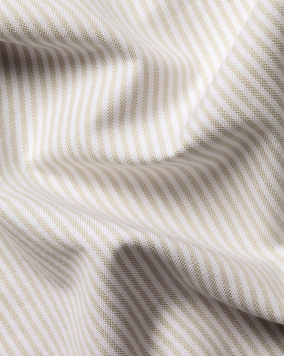 Button-Down Stretch Washed Oxford Stripe Shirt - Stone