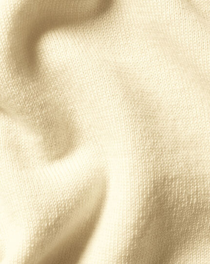 Merino Short Sleeve Polo Sweater - Cream