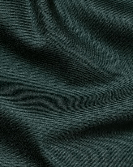 Smart Jersey Long Sleeve Polo - Dark Green | Charles Tyrwhitt