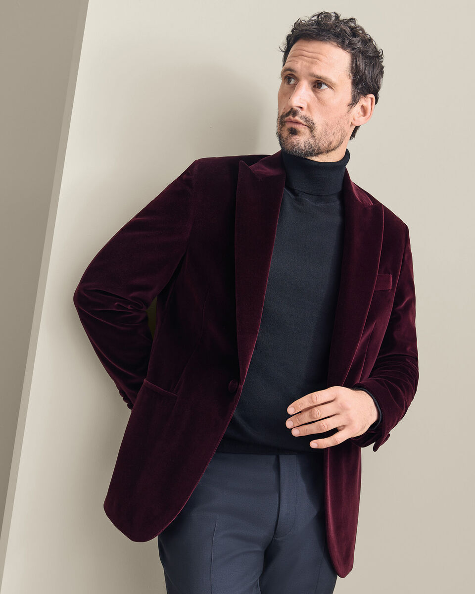 Velvet Italian Jacket - Burgundy