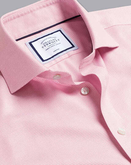 Cutaway Collar Non-Iron Cambridge Weave Shirt - Pink