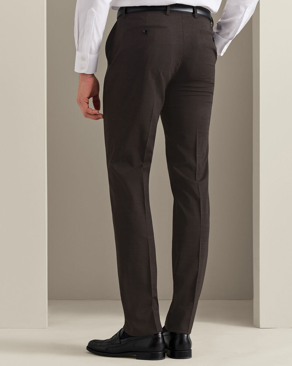Ultimate Performance Prince of Wales Suit Pants - Chocolate Brown