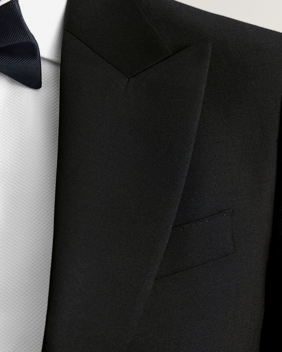 Peak Lapel Dinner Suit Jacket - Black