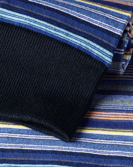 Socken mit bunten Streifen - Kobaltblau